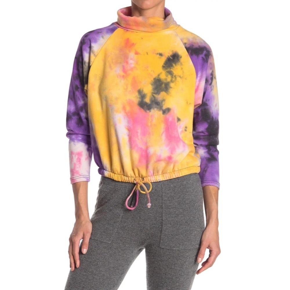 LUSH Tie-Dye Mock Neck Pullover
